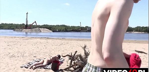  Polskie porno - Seks na plaży nudystów